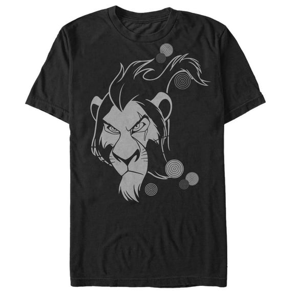 Men's Lion King Scar Angry Stare Graphic Tee Black 2X Large