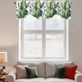 thumbnail image 3 of Tie Up Valances for Windows, Palm Leaves Adjustable Valance Curtains Window Treatment for Living Room/Bedroom, Simple Summer Botanical Tropical Plants Rod Pocket Kitchen Curtains & Drapes 60x18 Inch, 3 of 9