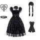 thumbnail image 1 of Girls dress cosplay Wednesday Brigitte princess dress lace stitching puff sleeves children, 1 of 2
