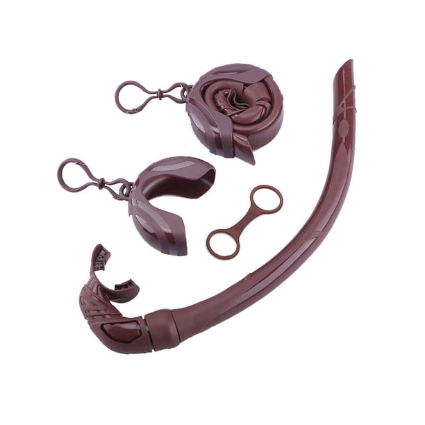 Soidarity Tubo de esnórquel plegable profesional Unisex, tubo de buceo enrollable, manguera de respiración húmeda, equipo para exteriores, Deportes acuáticos Café