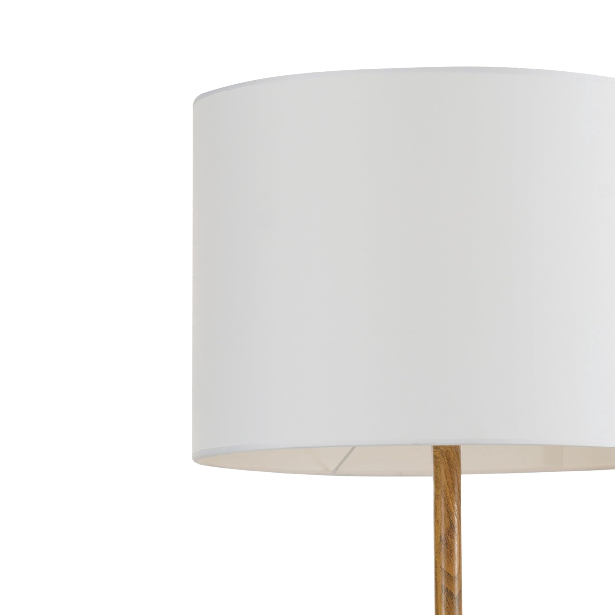 Novogratz X Harrington 65" Floor Lamp  2-tone Faux Wood Base White Fabric Shade Socket Rotary 67225
