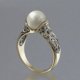 thumbnail image 2 of 14k Gold Plated Vintage Milky Stone Ring for Women - Perfect Promise, Engagement, Wedding, Anniversary, and Birthday Gift, 2 of 4