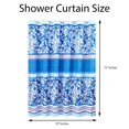 thumbnail image 3 of Blue Floral Paisley Bathroom Set Chenille Soft Plush Bath Mat With Shower Curtain & 12 Curtain Hooks, 3 of 5