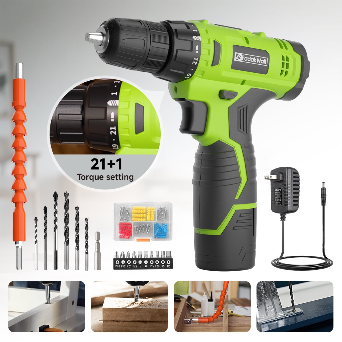 Hyper Tough 18V Cordless Drill, 3/8 inch Chuck, Variable