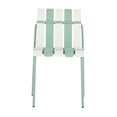 thumbnail image 3 of Patio Furniture Sets 4-Pack Modern Striped Color Block Chairs - Waterproof PP Seat & Sturdy Metal Legs(White & Green)with Modern folding indoor/outdoor square table- PP tabletop with metal legs(White, 3 of 7