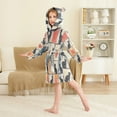 thumbnail image 4 of FORMRS Niños Bathrobe Unisex Hooded Robe Soft Plush Pajamas Sleepwear, Size 7-9T, Cats and Hearts, 4 of 7