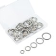 thumbnail image 1 of Anillos de hojas sueltas de metal, 50 anillos de hojas sueltas de plata, 5 tamaños, 1 of 7