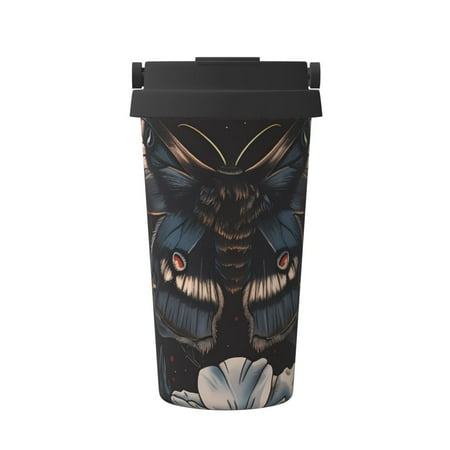 

Fuzoiu Midnight Butterfly Floral Dream Print Stainless Steel Travel Mug Vacuum Insulated Coffee Travel Mug Reusable Coffee Cup for Hot and Cold
