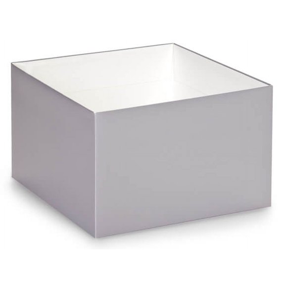 Pack of 25, Solid 8 x 8 x 5" Metallic Silver Gift & Gourmet Box Bases to Use Food Safe Barrier Like Food Grade Tissue or Cello for Food Packagings(Lids Sold Separately)