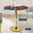 thumbnail image 3 of Modway Verne 35" Round Modern Wood & Metal Dining Table in Walnut/Gold, 3 of 6