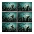 thumbnail image 1 of MKHERT Halloween Zombie Party with Bats and Full Moon Placemats Table Mats for Dining Room Kitchen Table Decoration 12x18 inch,Set of 6, 1 of 4