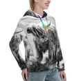 thumbnail image 6 of Fotbe Yak Pattern Womens Long Sleeve Hoodie, Pullover Hooded Sweatshirt, Kangaroo Pocket Hoodie with Eye-catching Drawstrings-Small, 6 of 7