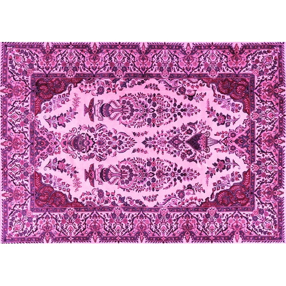 Ahgly Company Indoor Rectangle Persian Pink Traditional Area Rugs, 8' x 12'