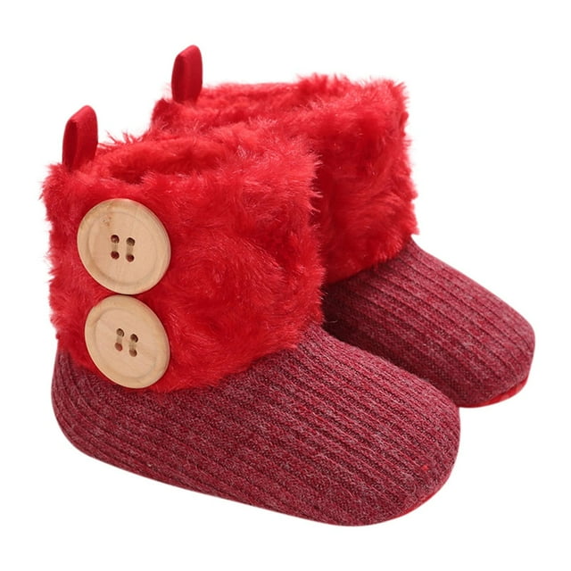 Bottes de Neige 2025 pour Bébés Filles Garçons Bottes pour Tout-Petits Bottes d'Hiver Chaudes pour Enfants Bottes Doublées en Molleton Bottes Antidérapantes Rouges