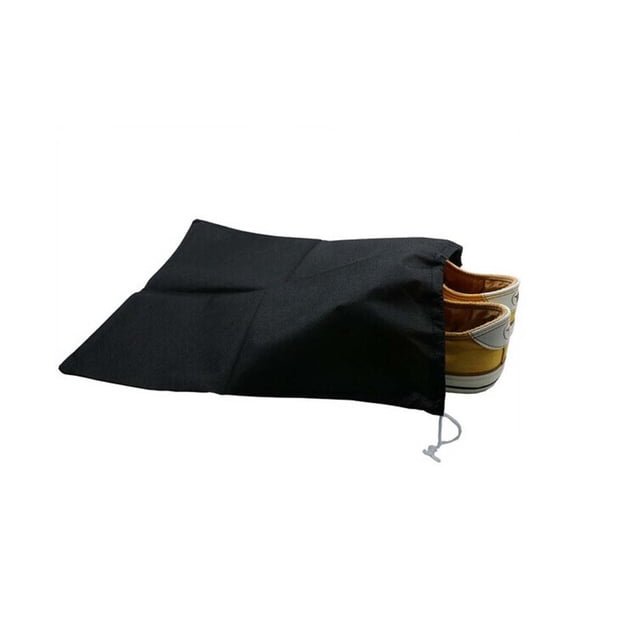 Paquete de 10 bolsas organizadoras de tela para zapatos y botas, color blanco, para viajes y acampadas (negro)