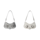 thumbnail image 1 of Bolso Hombro PU para Mujer Tipo Cartera Con Correa Ajustable (Plata), 1 of 8