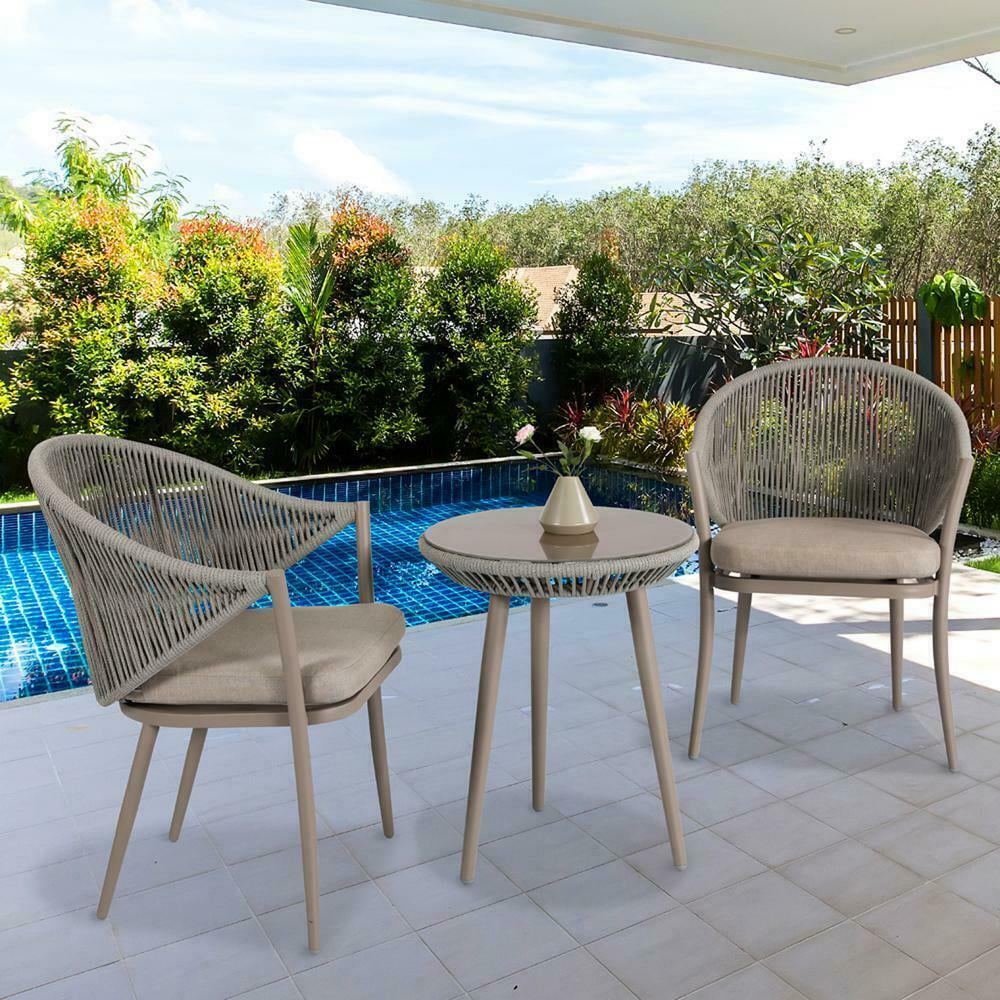 nuu garden 3-piece outdoor patio garden furniture bistro set table and