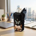 thumbnail image 7 of SEANATIVE Sunglasses Case Dual Compartment Eyeglasses Case Soft Lightweight Zipper Glasses Pouch Shockproof Portable Eyewear Bag Waterproof Glasses Organizer, Butterfly Moon Book Print Black, 7 of 7