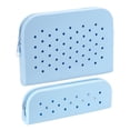 thumbnail image 1 of Uxcell 2 Paquete de Estuches de Lápices de Silicona, Pequeño Estuche de Lápices con Agujeros DIY, Lindo Organizador de Papelería para Oficina, Viaje y Maquillaje, Azul Claro, 1 of 6
