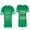 Men Green / Women Green, variant on Christmas King Queen Unisex Couple Matching Cotton Jersey style T-Shirt Contrasting stripes on sleeves (Men Green / Women Black) (Men S / Women S)