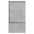thumbnail image 6 of Better Home Products Sarah Double Sliding Door Armoire with Mirror in Light Gray, 6 of 10
