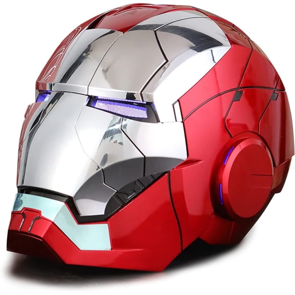 Guvpev Iron Hero MK5 1:1 Wearable Helmet, Halloween Superhero Role Play Prop, Superhero Mask with Sounds & LED Lighting, Touch & RC, Realistic Sound Effects, Collectible, Unique Birthday Gift