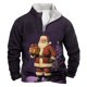 thumbnail image 1 of Sudadera sin capucha para hombre, informal, a la moda, con cuello alto, estampado, con cremallera, jersey de manga larga, blusa de poliéster para hombre, 1 of 3