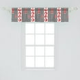 thumbnail image 2 of Ambesonne Lattice Window Valance, Vertical Stripes Circles, 54" X 12", Dark Coral Black, 2 of 3