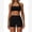 Black, variant on IBTOM CASTLE Workout Sets for Women Square Neck Halter Sports Bra High Waist Biker Shorts 2 Piece Gym Yoga Outfits S Black