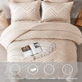 thumbnail image 3 of Davulos 7 Pieces Tufted Bed in a Bag King Comforter Set with Sheets ,Khaki Shabby Chic Boho Complete Beddding Sets with Comforter, Sheets, Pillowcases & Shams, 3 of 9