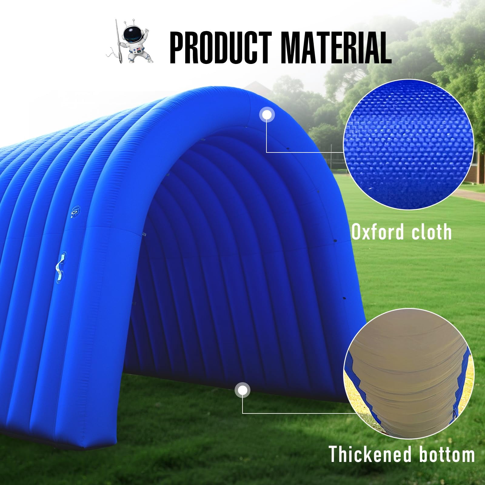 Inflatable Sports Tunnel Entrance with Blower Inflatable Tunnel Tent for Business Advertising Event Exhibition 20X10x10Ft Blue