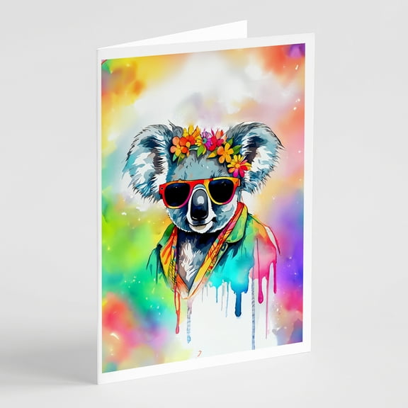 Hippie Animal Koala Greeting Cards Pack of 8 7 in x 5 in