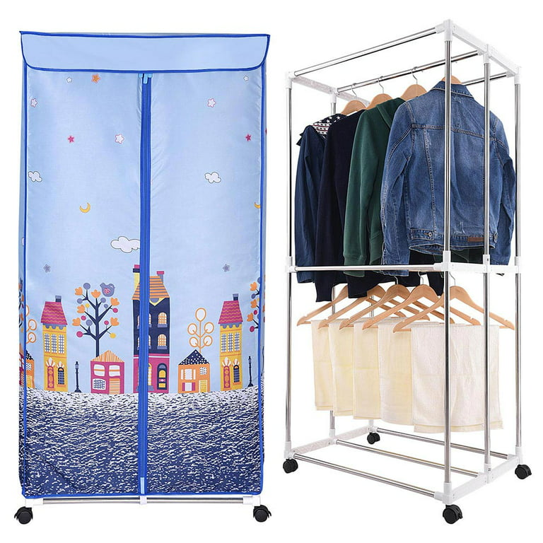 Electric Clothes Dryer Wardrobe Drying Rack Heat Laundry Heater Machine  Portable