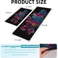 thumbnail image 3 of Black Kitchen Floor Mats Set of 2 Anti-Fatigue 0.4 Inch Thick Abstract Floral Kitchen Rugs Blue Red Flower Non Slip Waterproof Comfort PVC Mat Decor for Sink Laundry 17.3 x 28+17.3 x 47 Inch, 3 of 6