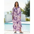 thumbnail image 2 of EDOLYNSA Women's Floral Print Kaftan Dress Boho Maxi Beach Dresses Bat Sleeve Long Caftan Loungewear Oversized Summer Outwear, 2 of 8
