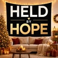 thumbnail image 3 of Held By Hope Quote on Black Background, Calming Minimalist for Positive Quote Lovers, Gold Hope Wall Art, Friendship Gift Tapestry Wall Hanging for Bedroom and Office, 3 of 7