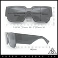 thumbnail image 4 of Womens Thick Temple Square Rectangle Sleek Plastic Clean Sunglasses Blue - Black, 4 of 8