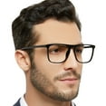 thumbnail image 3 of MARE AZZURO Large Bifocal Reading Glasses Men Blue Light Blocking Readers Square Reader 0 1.0 1.5 2.0 2.5 3.0 3.5 (Black, 2.00), Polycarbonate Lens, 3 of 9