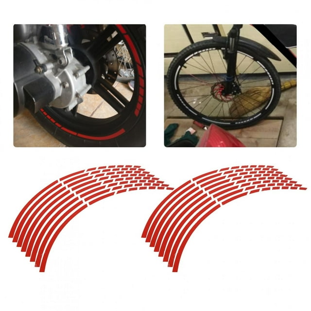 Accesorio de decoración para motocicletas, 16 piezas de pegatinas para ruedas de 16 a 18 pulgadas para bicicletas y motocicletas, pegatinas para ruedas de grado profesional