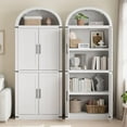 thumbnail image 2 of 71.6”Tall Kitchen Pantry Cabinet, Modern Arched Wood Storage Cabinet with Doors and 5 Shelves, Versatile Cupboard for Kitchen, Dining Room, Bathroom, 2 of 6