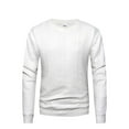 thumbnail image 3 of VSSSJ Men's Crewneck Knit Sweater Slim Fit Casual Twist Patterned Cable Knitted Long Sleeve Lightweight Texture Pullover Tops White XXXL, 3 of 8
