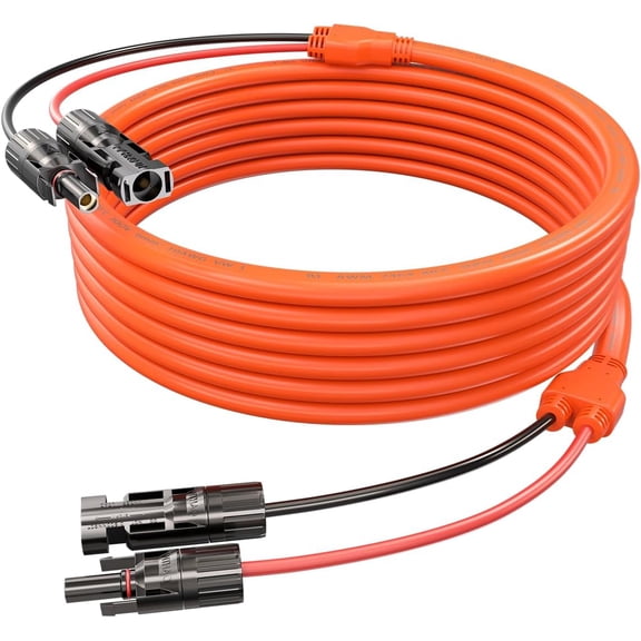 CoolStuff 30Ft 10AWG Solar Panel Extension Cable 6mm² Solar Extension Wire with IP68 Male and Female Connectors, Durable PV Cable for Home, Boat, Photovoltaic Systems and RV Solar Panels