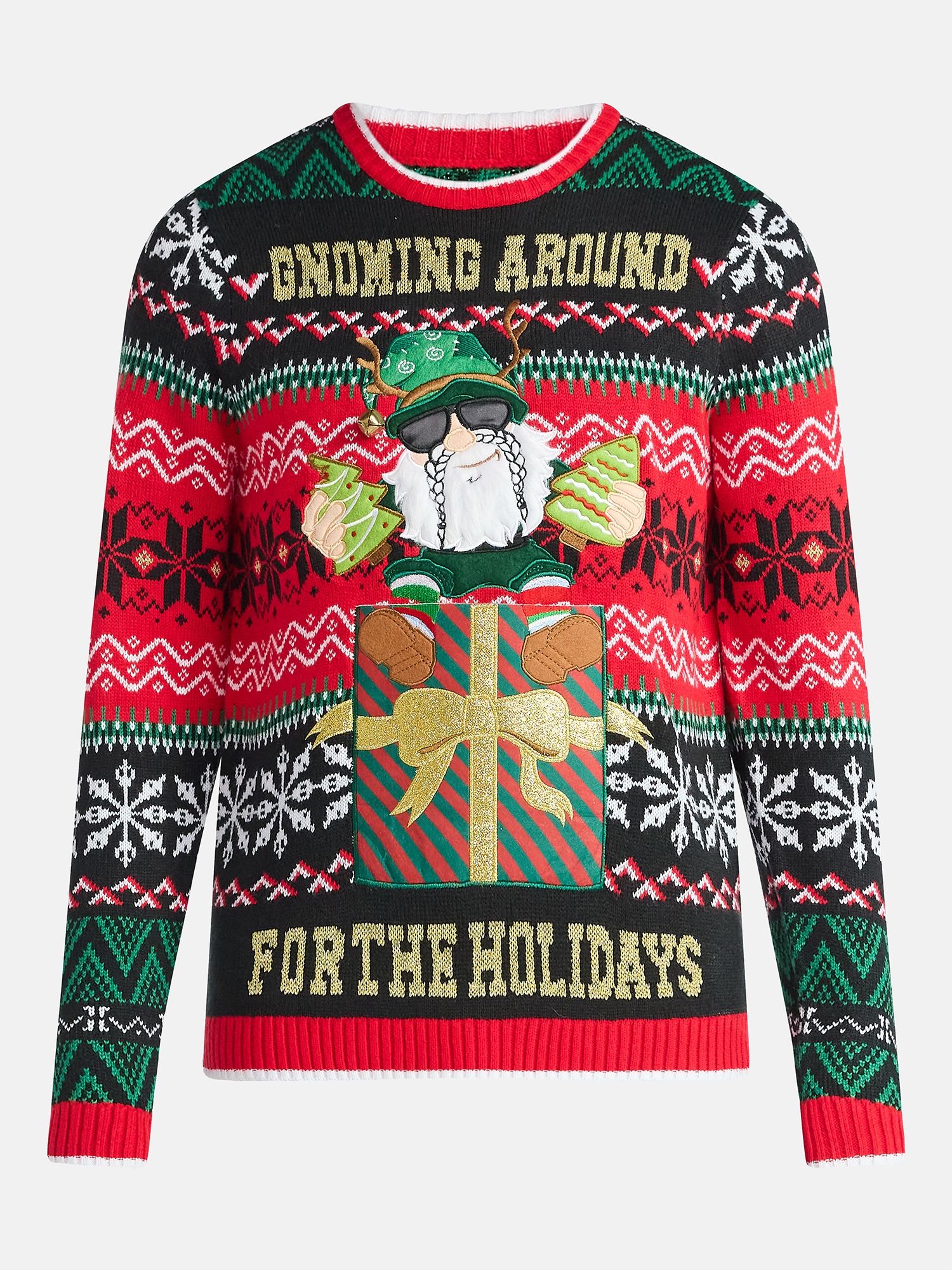 Jollidays Men's Christmas Sweater with Drink Pocket, Sizes S-3XL