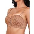 thumbnail image 2 of Deyllo Women Push up Strapless Bra Plus Size Lace Underwire No-slip Padded Invisible Bra,Coffee 34DDD, 2 of 4