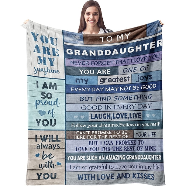 LHSHID Granddaughter Gifts from Grandma Blanket Granddaughter Gifts Throw Blanket Gifts for Granddaughter Blankets Throws Granddaughter Gift Ideas for Birthday Graduation Christmas 30"x40"