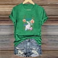 thumbnail image 2 of VBTAPA Women Happy Easter Shirt Eggs Hunting Themed Graphic T-Shirts Funny Cute Graphic Tees Teen Girls Short Sleeve Crewneck Tops Flash Sales Green M, 2 of 5