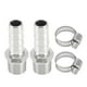 thumbnail image 1 of Accesorios de manguera Unique Bargains con 2 abrazaderas, adaptador de compresión de rosca macho para aire, agua, aceite, gas, combustible, acero inoxidable 33/64" OD 3/8" BSPT 1 juego tono plateado, 1 of 1