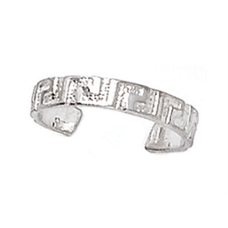 Finejewelers Sterling Silver Rhodium Finish Toe Ring Greek Key