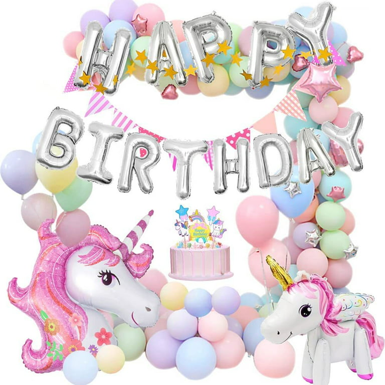 Unicorn Birthday Party Decorations, Macaron Unicorn Balloon Arch