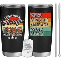 Vintage 1985 Tumbler with Keychain - Ideas for 40th Birthday Gifts For Men, Weird Being The Same Age as Old People, 40 Year Old Gifts For Men, 1985 40th Birthday, Turning 40, 40th Birthday Cups